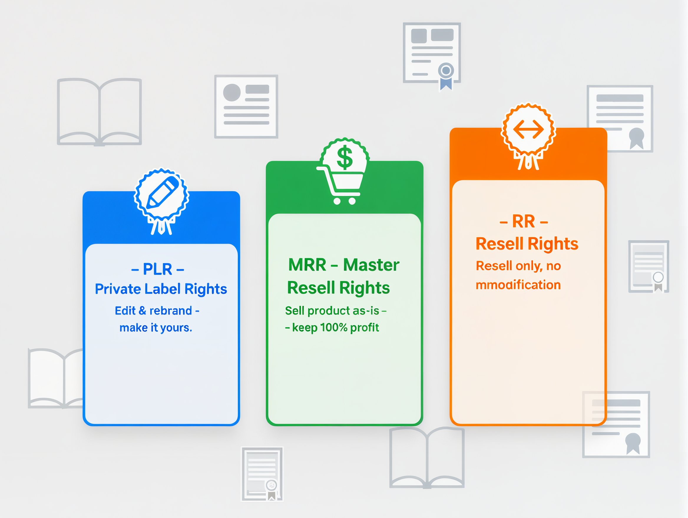 Ebook Licensing 101: Understanding MRR Vs. PLR Vs. RR